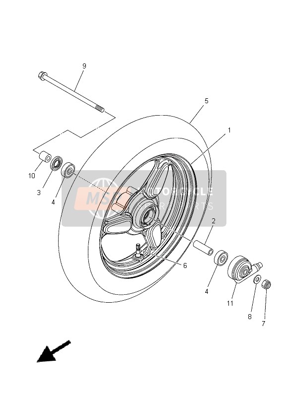 Yamaha XC115S 2014 Front Wheel For Cast Wheel for a 2014 Yamaha XC115S